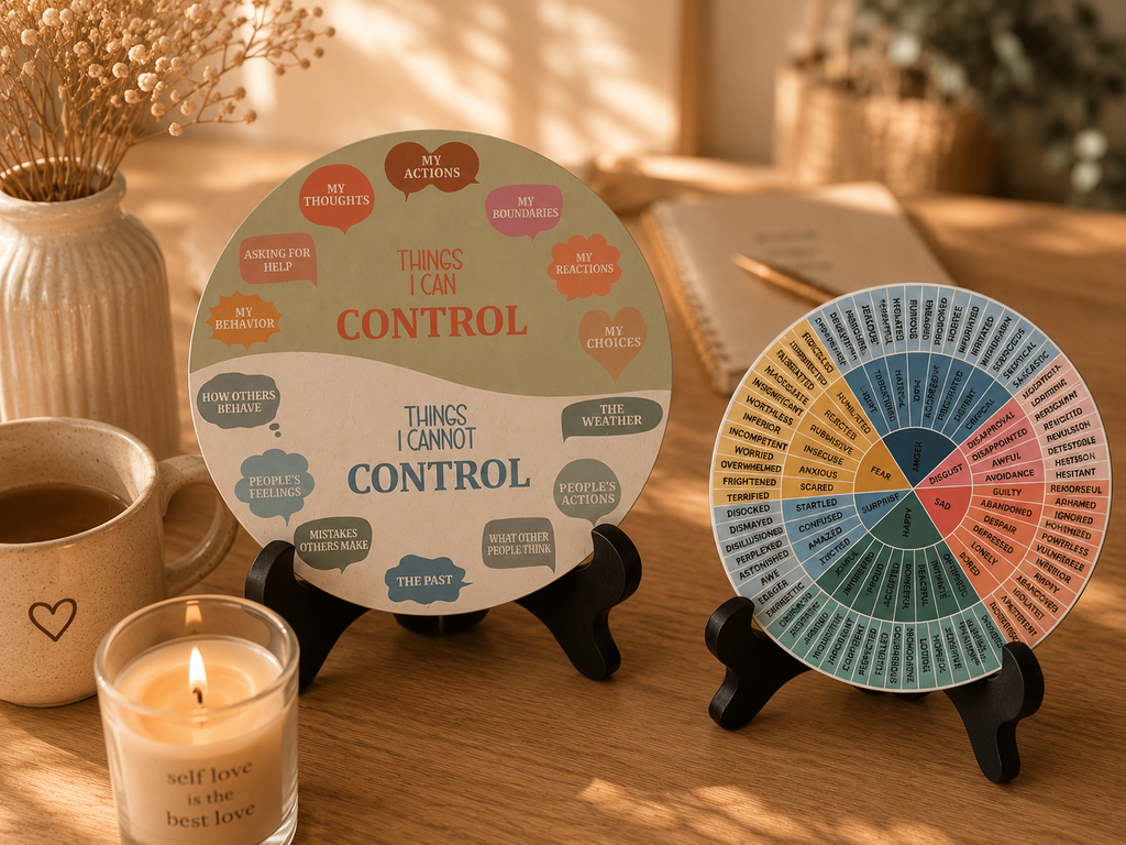 My Emotion Wheel | Wooden Mental Health Tool
