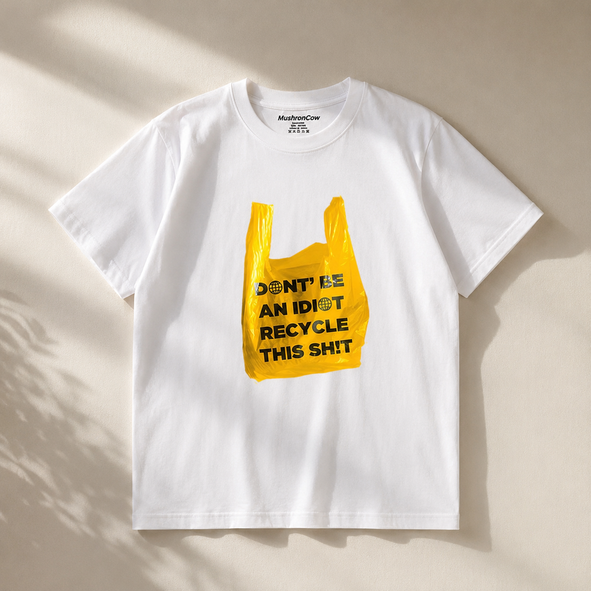 Artistic Eco-friendly Bag Creative Illustration Print Short-sleeved T-shirt