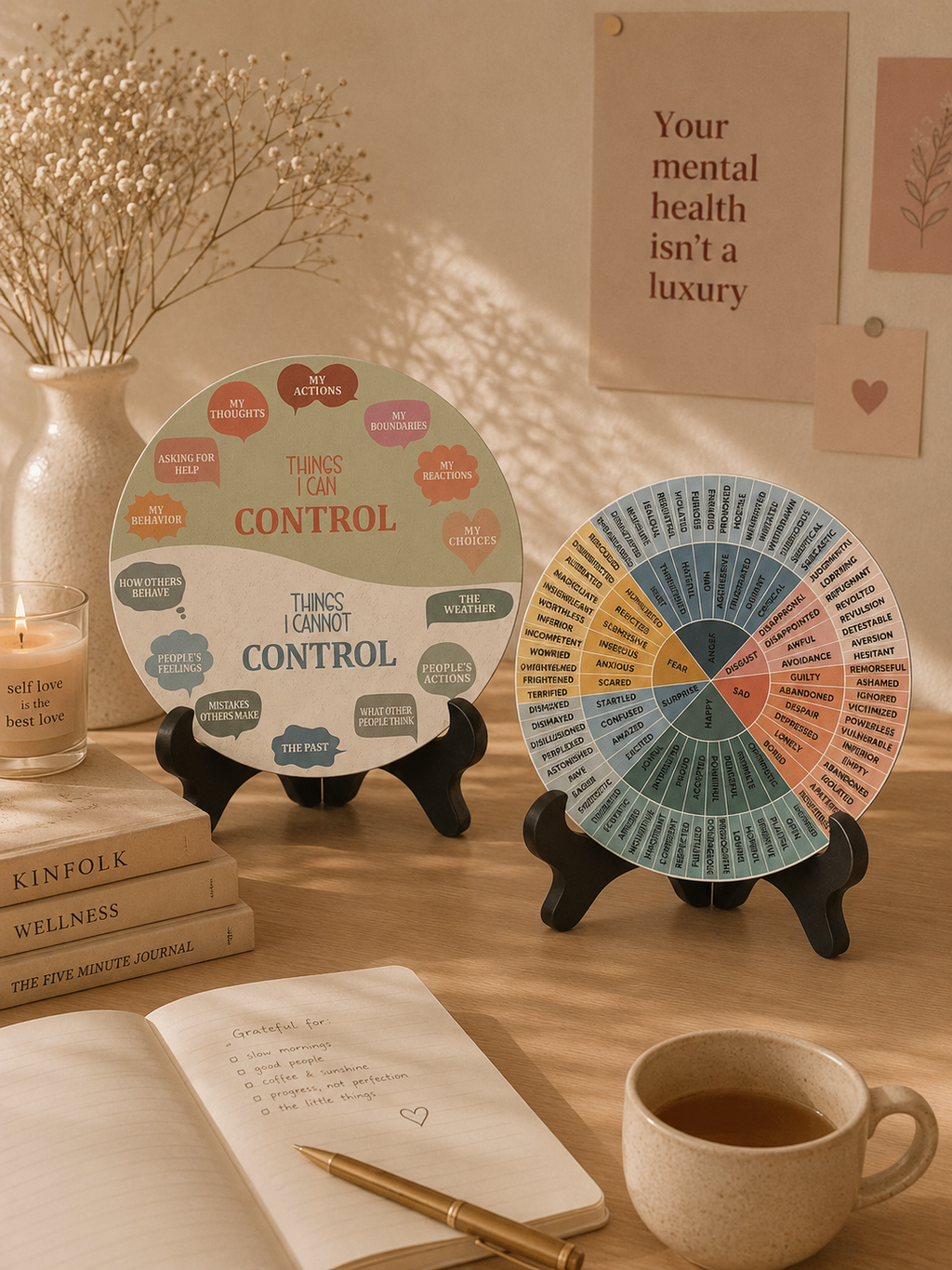 My Emotion Wheel | Wooden Mental Health Tool
