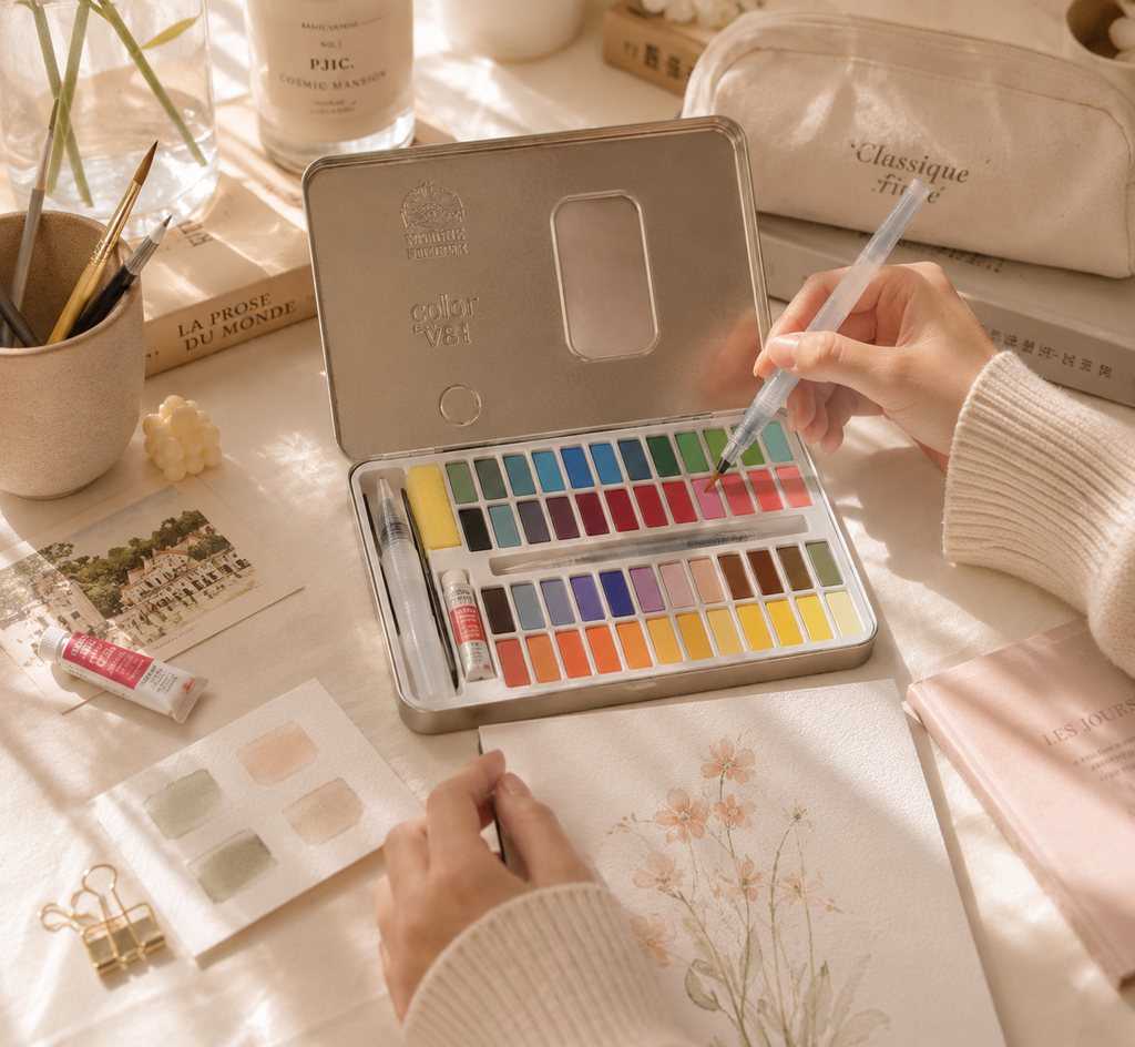 My 36-Color Solid Watercolor Set | Metal Tin