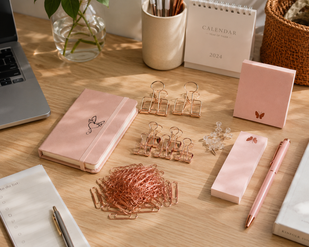 Rose Gold Stationery Set Gift Box Student Office Stationery
