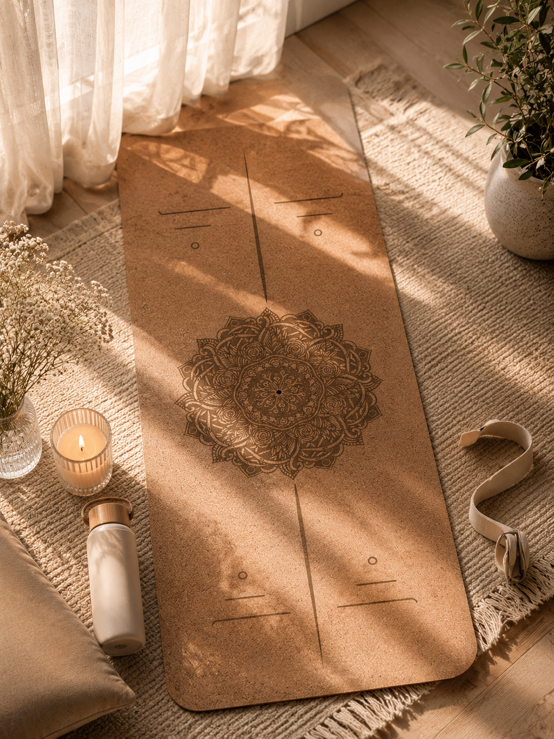 Natural Cork Non-Slip Yoga Mat