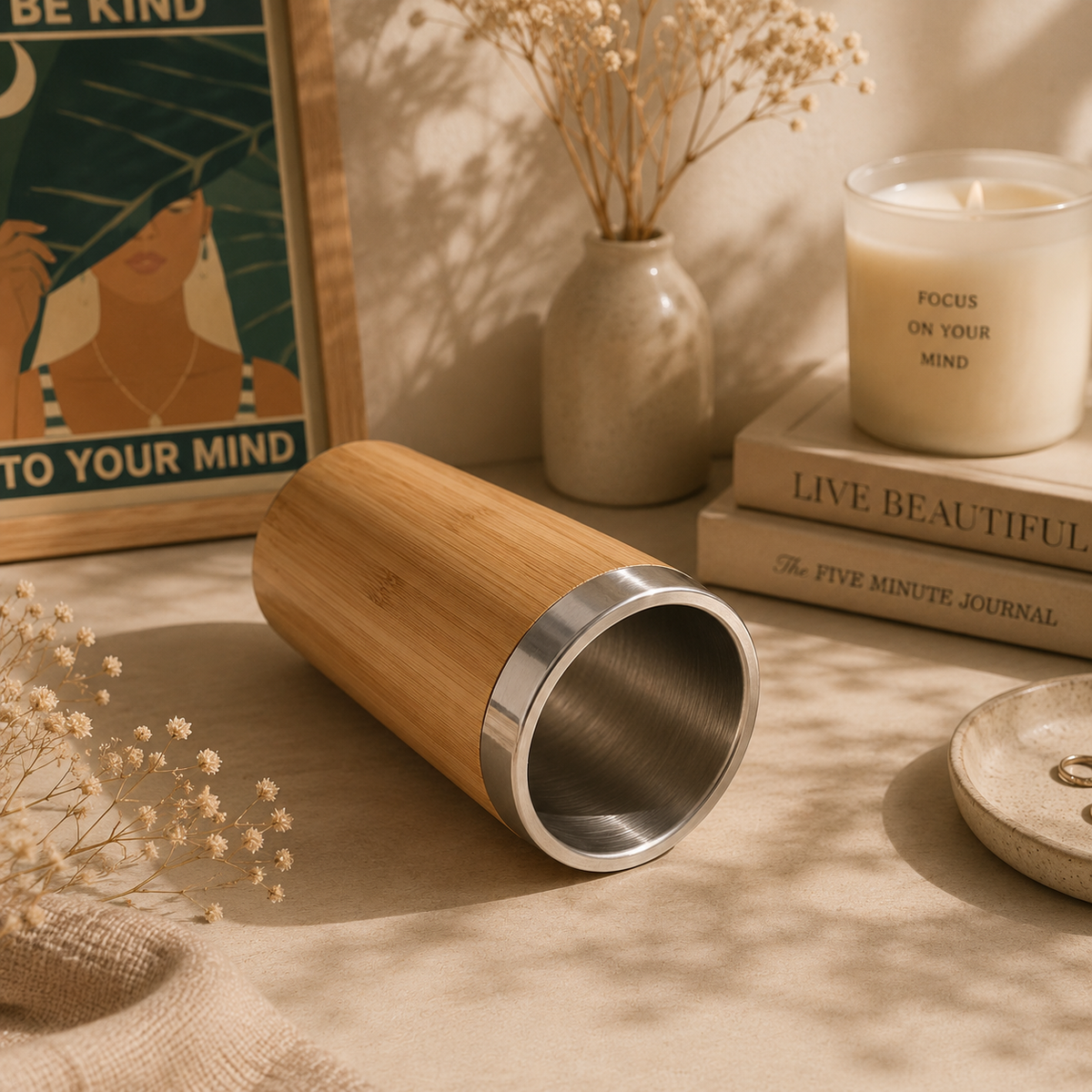 Natural bamboo thermos - stylish, durable and eco-friendly