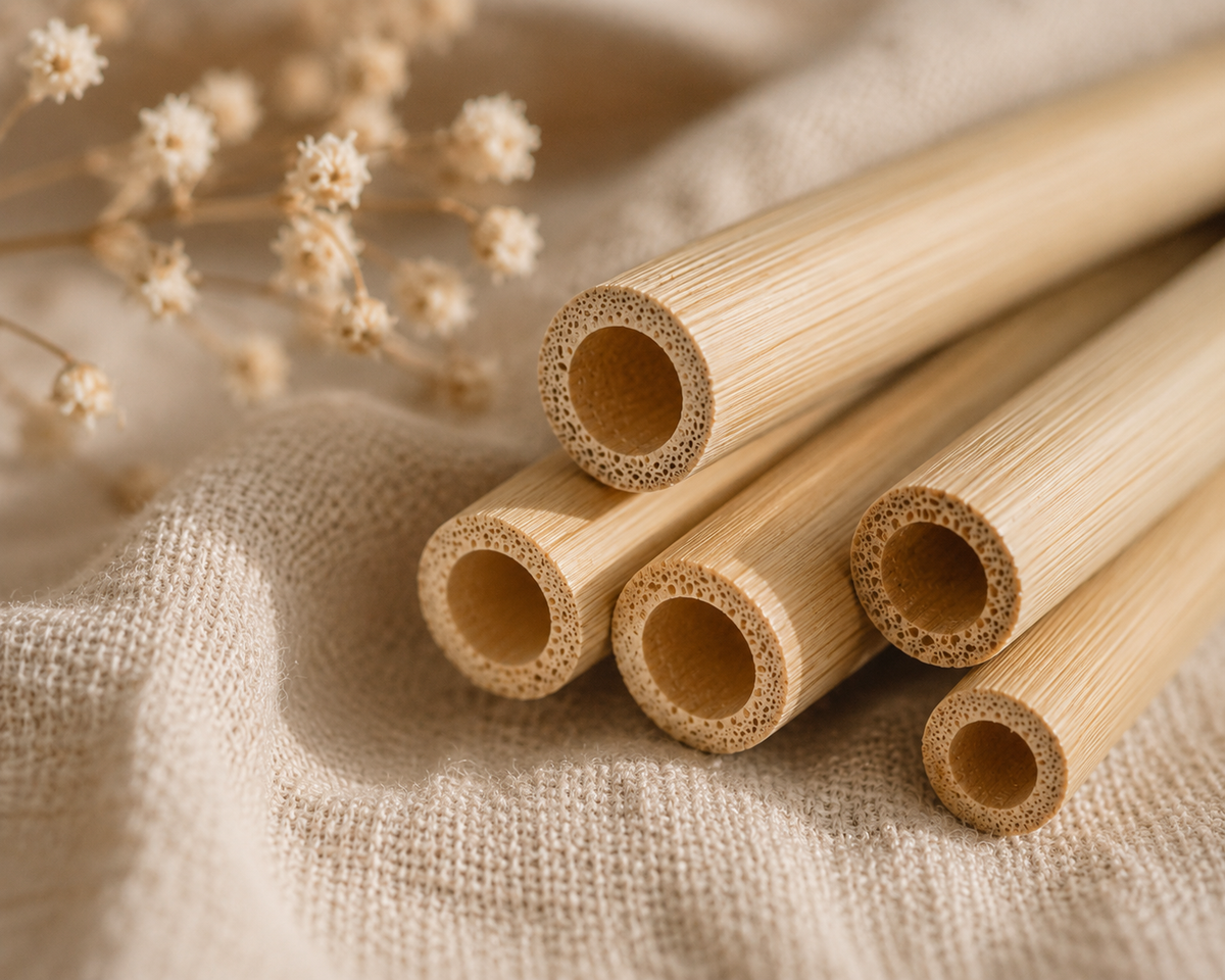 Natural Bamboo Straws - Eco-friendly, Reusable, and Biodegradable
