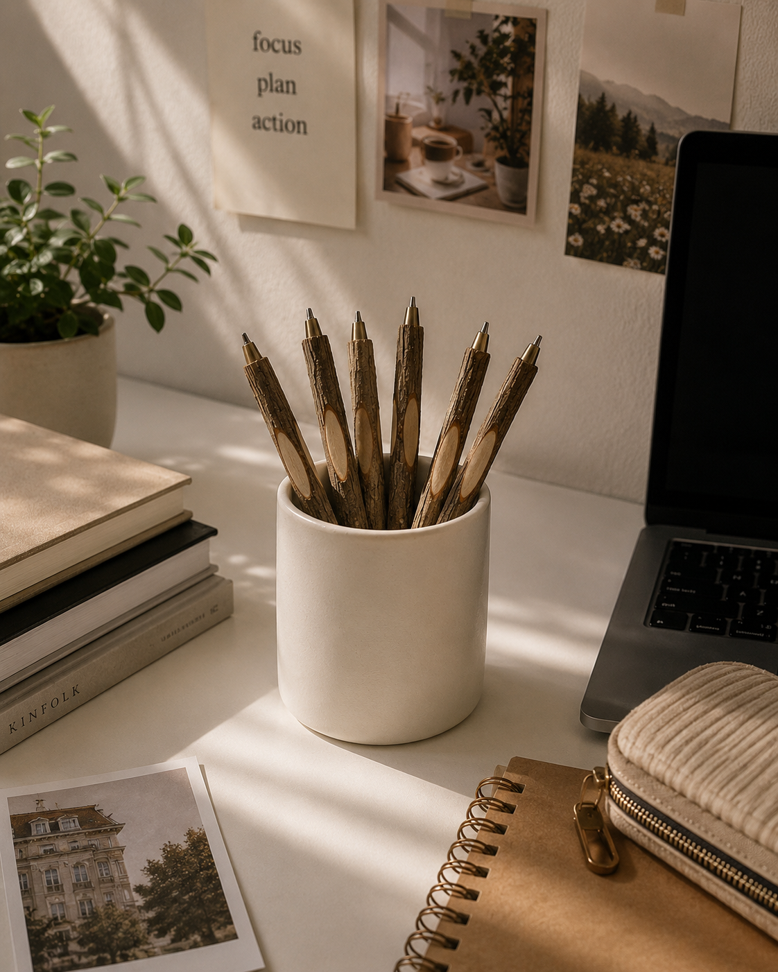 Eco-Friendly Bark Wood Pen Set