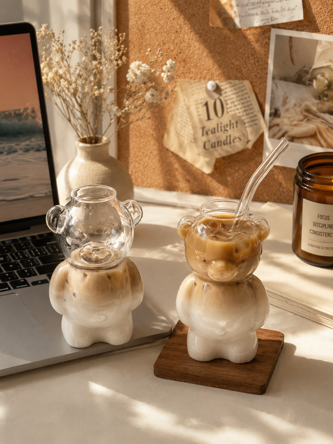 My Bear Glass | 320 ml Borosilicate Glass & Straw