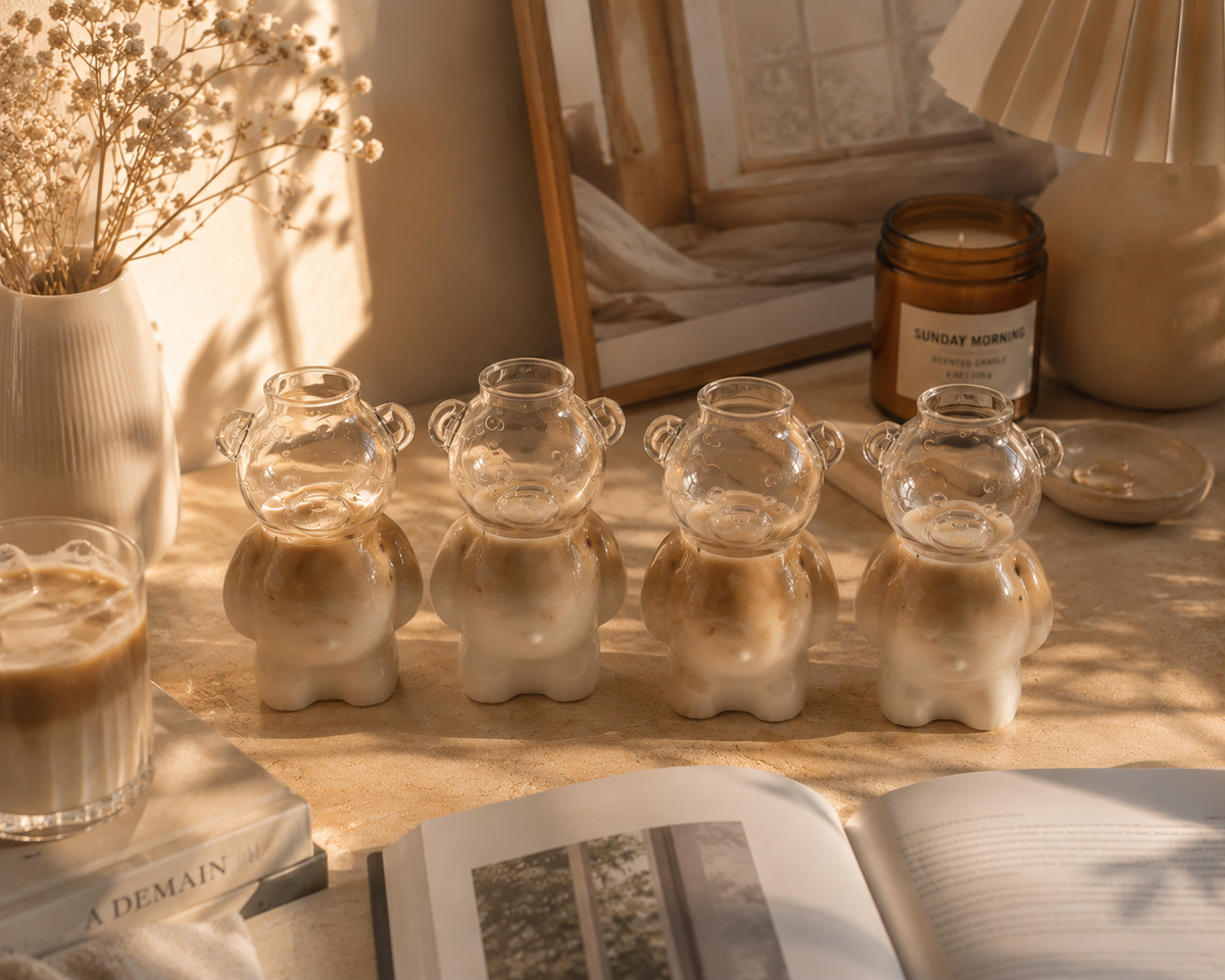 My Bear Glass | 320 ml Borosilicate Glass & Straw