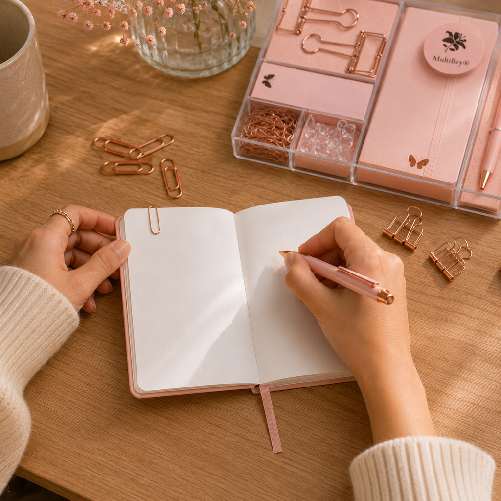 Rose Gold Stationery Set Gift Box Student Office Stationery