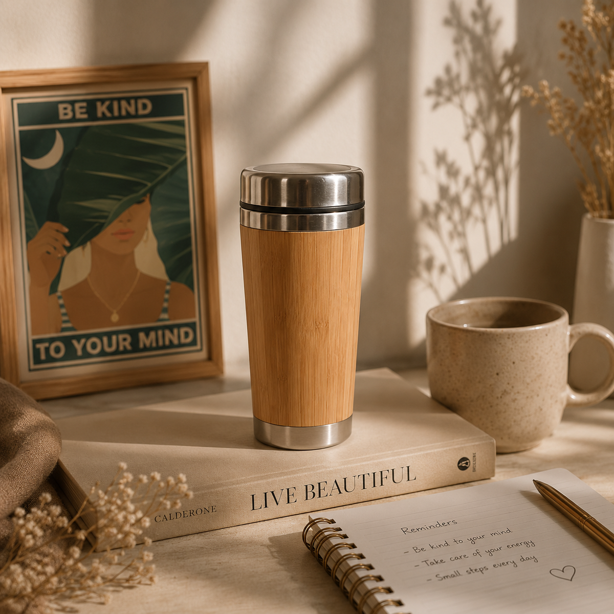 Natural bamboo thermos - stylish, durable and eco-friendly
