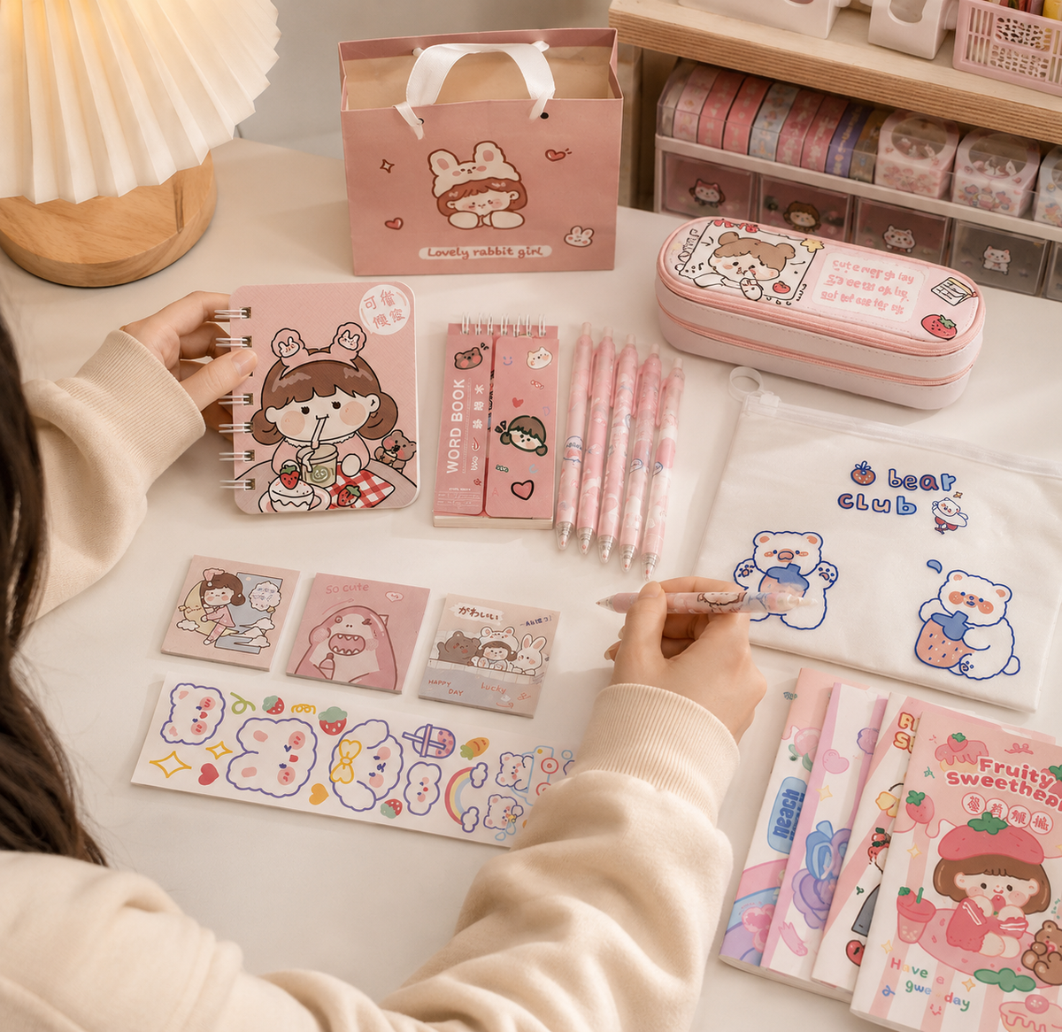 My Kawaii Stationery Set | 22-Piece Gift Bag